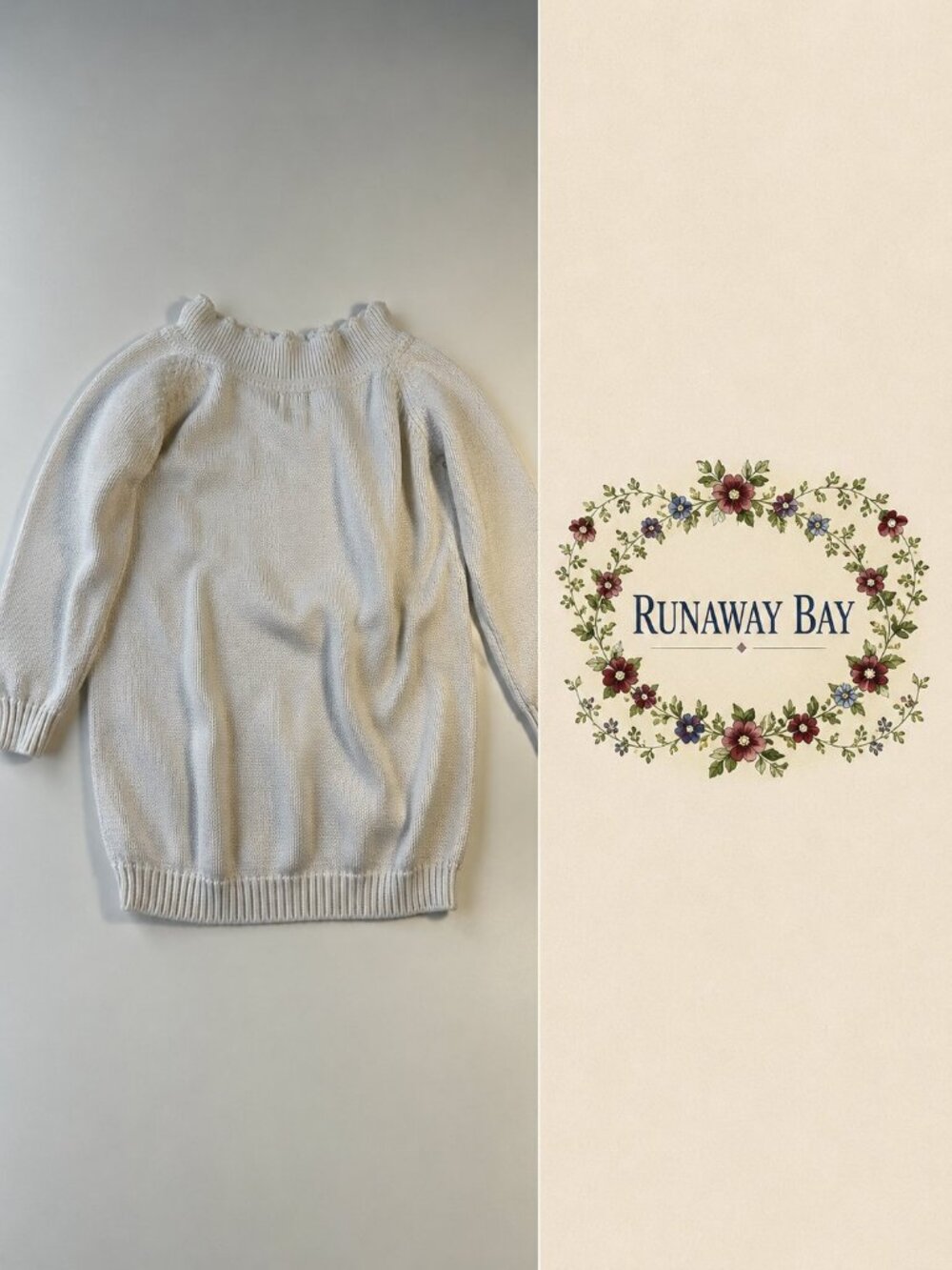 Runaway Bay Cream Puff-Sleeve Knit Sweater â Size S/P